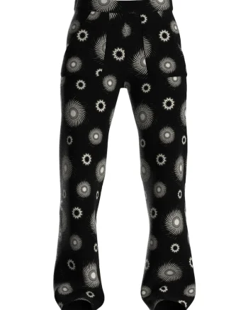Pantaloni evazati cu talie inalta, Roz/Bleumarin