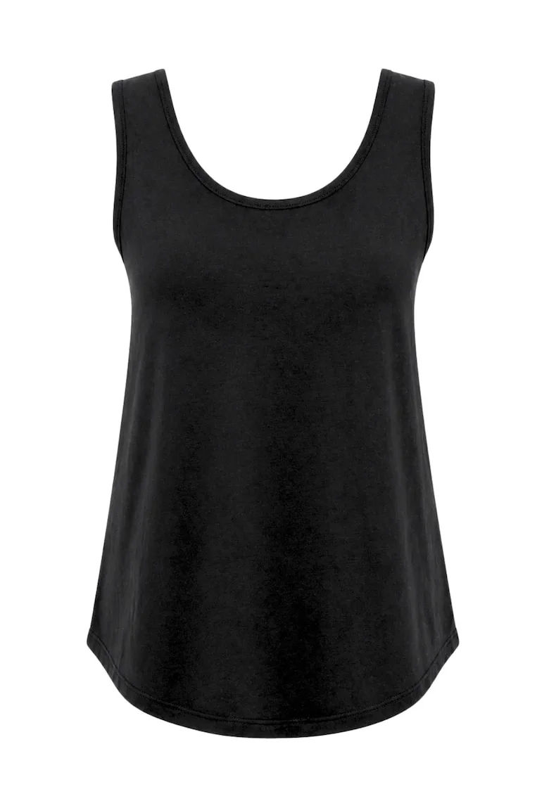 Maiou Casual,  Regular fit, Bumbac cu Lycra, Negru