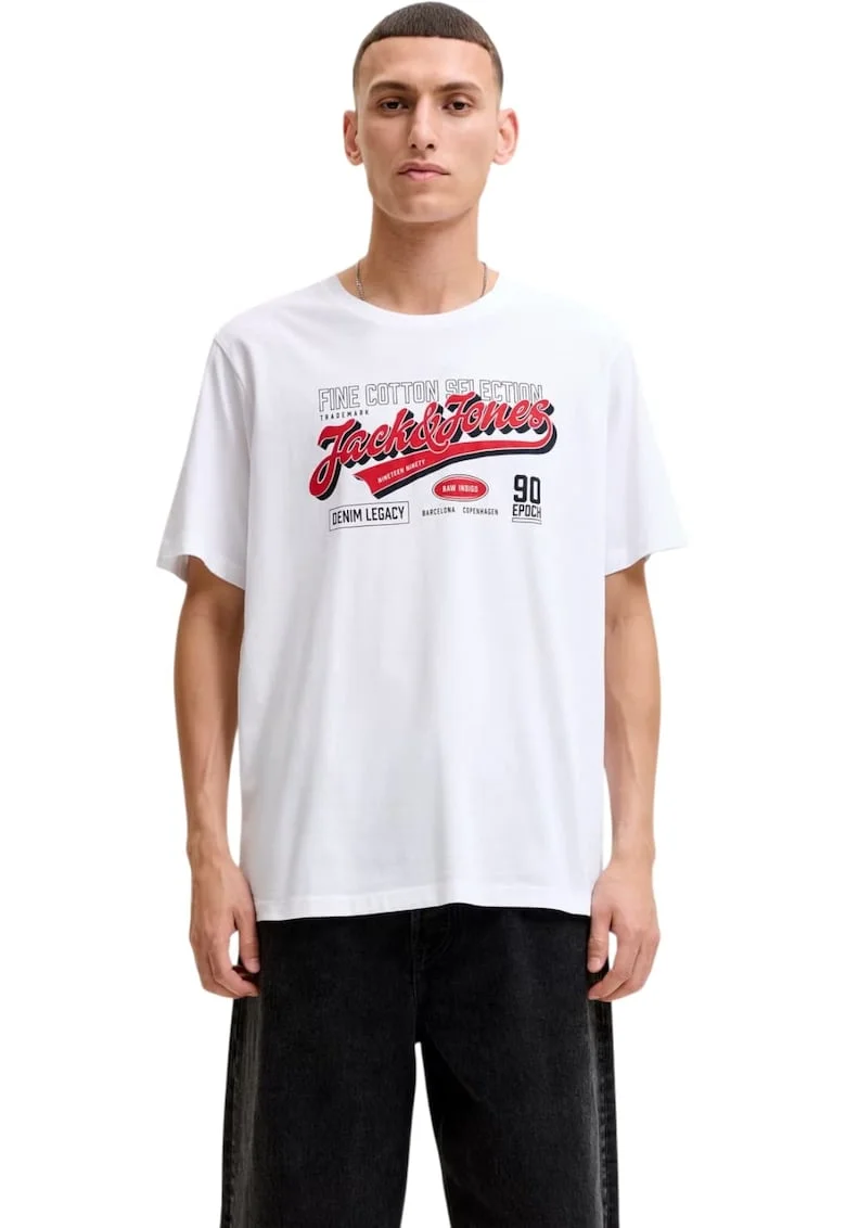 Tricou JACK &JONES Logo O-Neck SN 63015, Alb