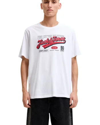 Tricou JACK &JONES Logo O-Neck SN 63015, Alb