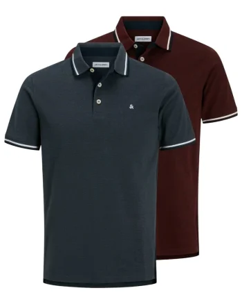 Tricou JACK &JONES Paulos Polo 2PK 62948, Maro/Albastru