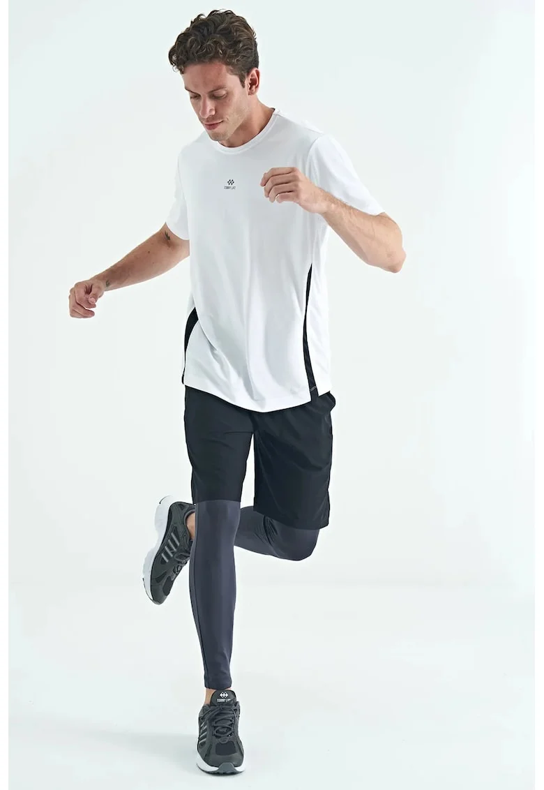 Pantaloni sport,  tricotati, gri antracit, poliester-elastan