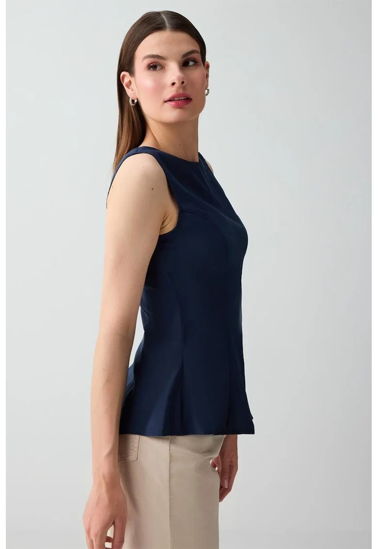 Top uni din peplum, Albastru ultramarin