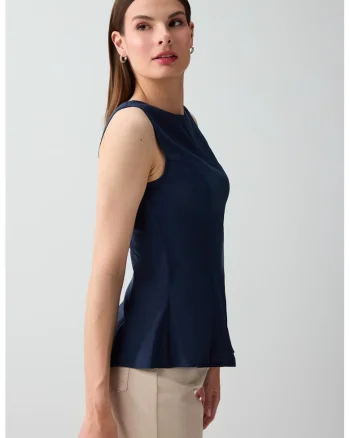 Top uni din peplum, Albastru ultramarin