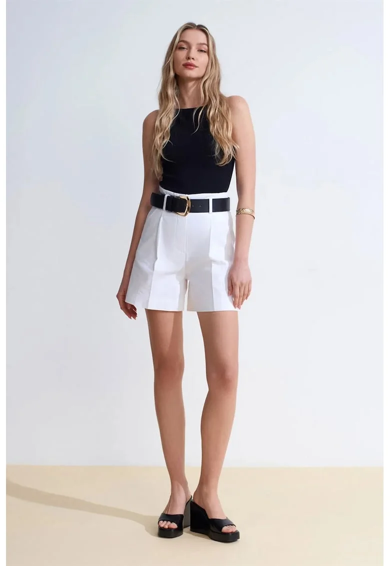 Maiou  negru, bumbac cu elastan, slim fit, halterneck, fara inchidere
