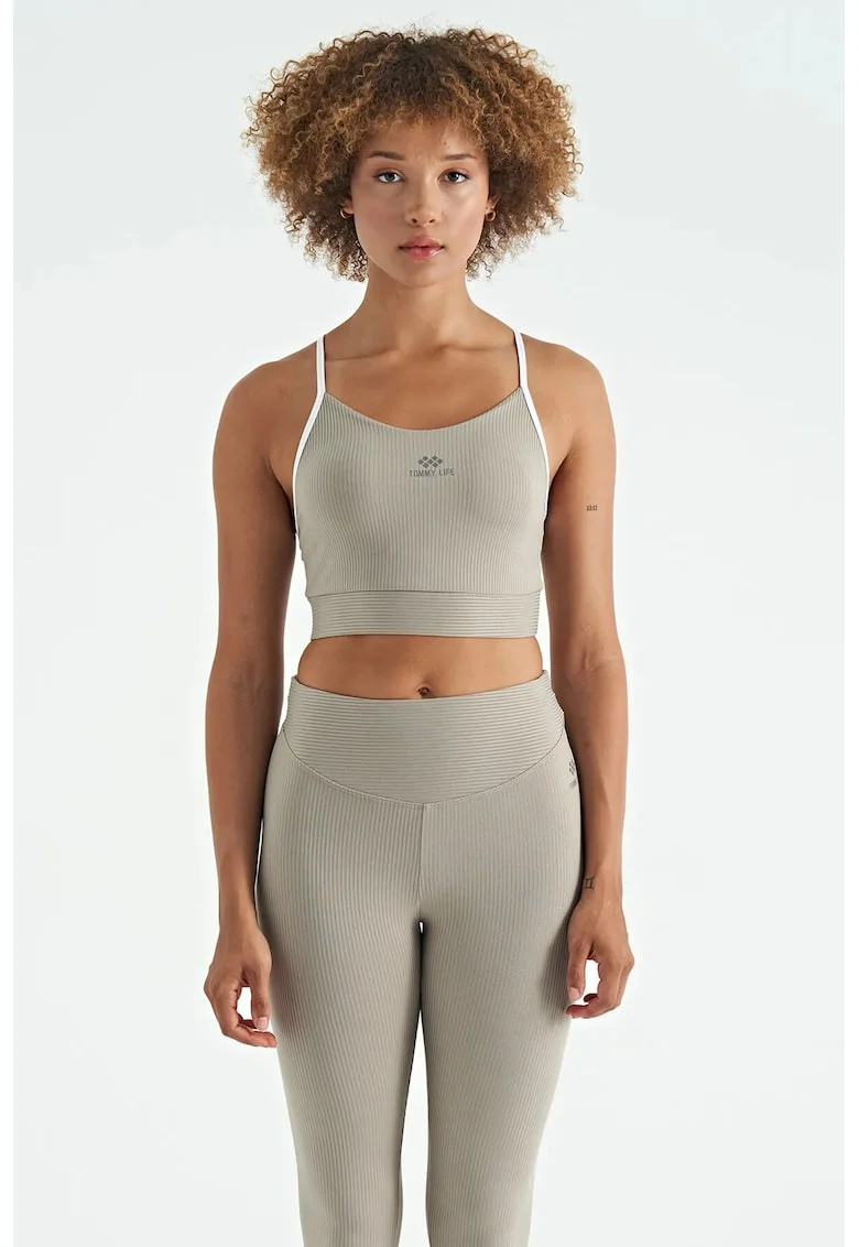 Tricou sport  top sport mulat, piatra naturala, 90% poliamida, 10% elastan