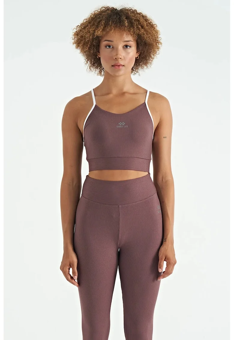 Topuri Sport,  Top Sport Mulat Fara Maneci, Mov Mauve, 90% poliamida