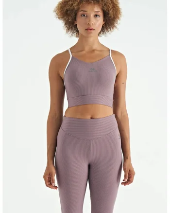 Top sport  mulat, fara maneci, mov mauve, poliamida si elastan