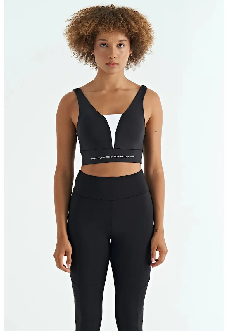 Tricou sport dama,  top sport fara maneci, crop, poliester-elastan