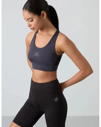 Tricou sport,  top sport mulat, gri antracit, poliester-elastan