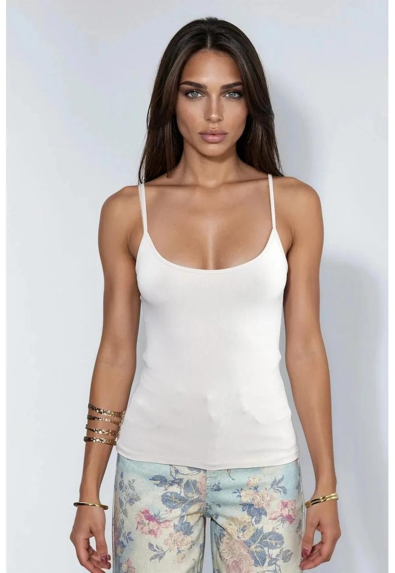 Maiou  tricotat mulat, elastic, piatra naturala, 93% poliamida, 7% elastan