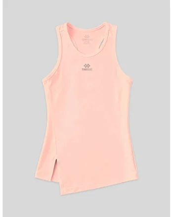 Tricou sport dama,  top activ fara maneci, roz pudra, poliester-elastan