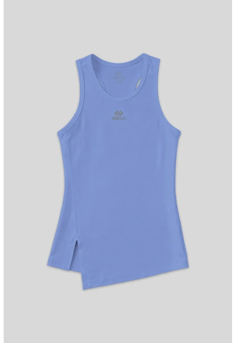 Tricou sport dama,  Top Activ fara maneci, Maya Blue, poliester-elastan