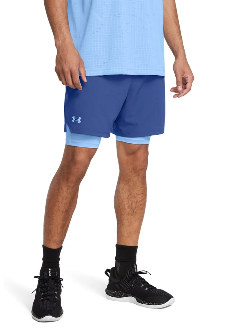 Pantaloni scurti cu model 2-in-1 pentru fitness Vanish, Albastru