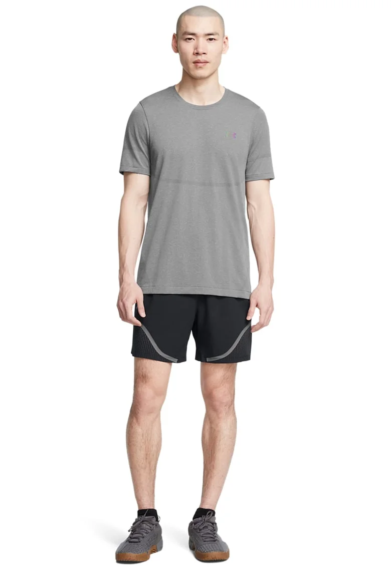 Pantaloni scurti cu logo, pentru antrenament, Negru/Gri