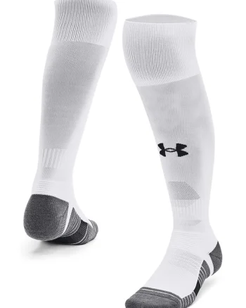 Sosete unisex cu logo pentru fotbal Accelerate, Alb/Gri
