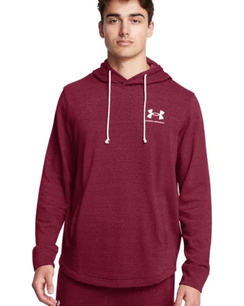Hanorac din terry pentru fitness Rival, Alb/Visiniu