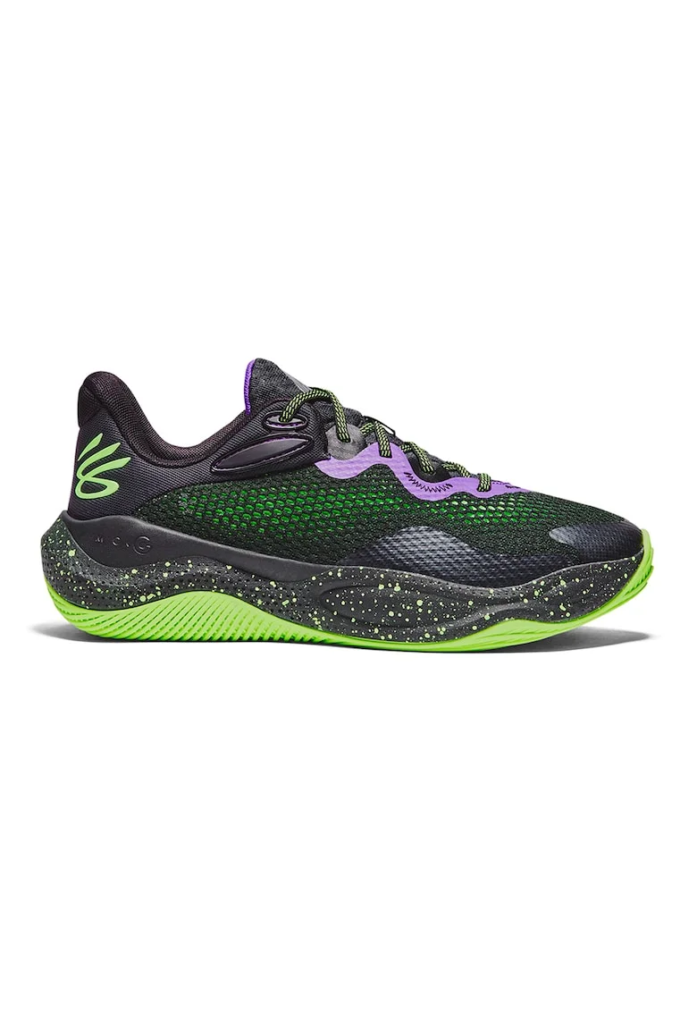 Pantofi pentru baschet Curry Splash 24, Negru/Verde lime