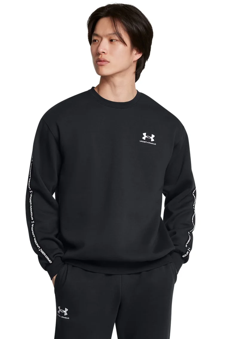 Bluza de trening din fleece, pentru fitness Icon, Alb/Negru