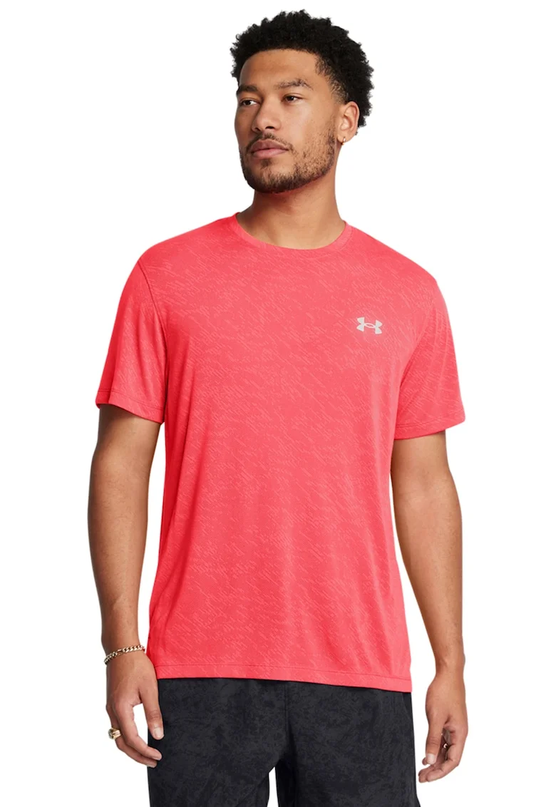 Tricou cu model camuflaj pentru alergare Launch, Coral