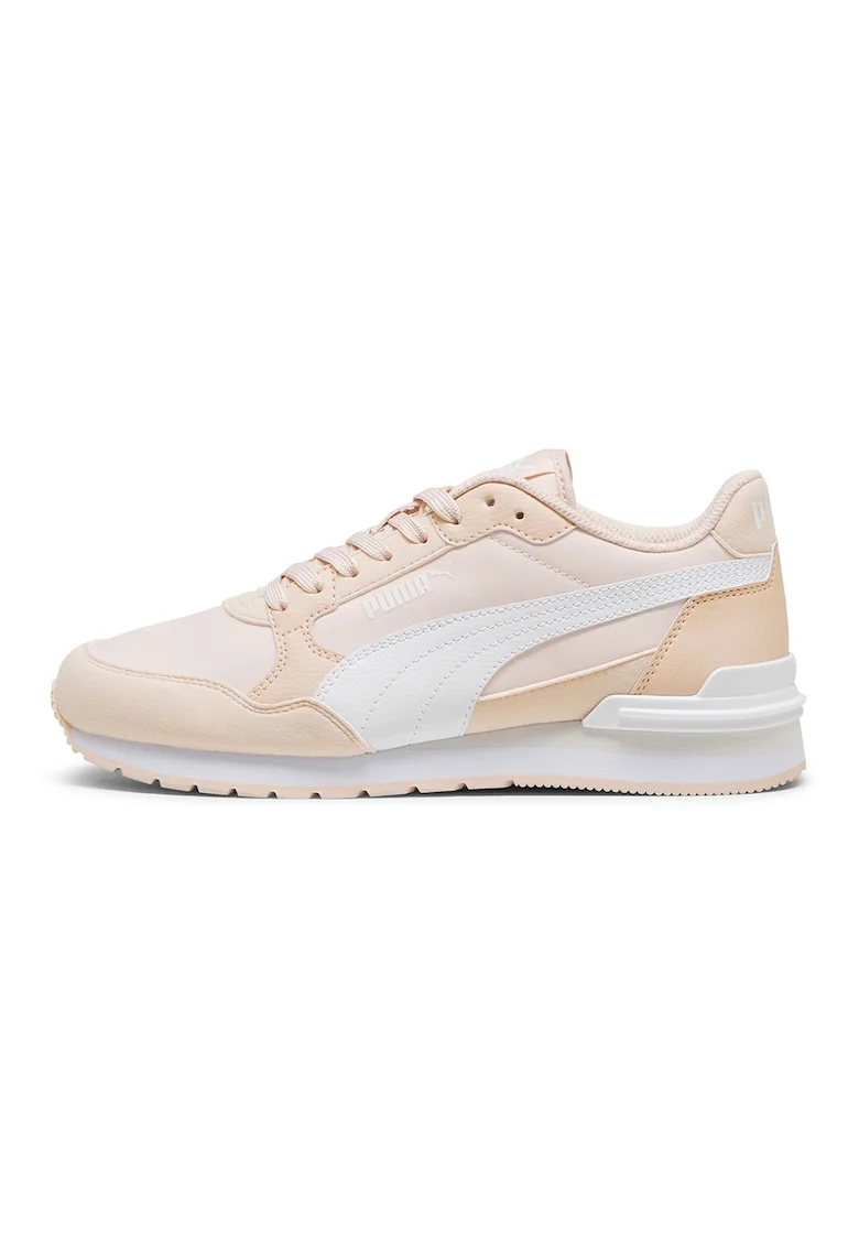 Pantofi sport ST Runner v4 NL din material textil cu insertii de piele ecologica, Alb/Piersica