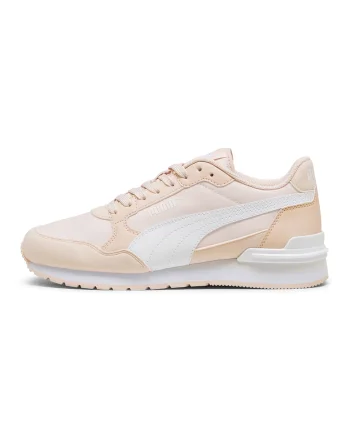 Pantofi sport ST Runner v4 NL din material textil cu insertii de piele ecologica, Alb/Piersica