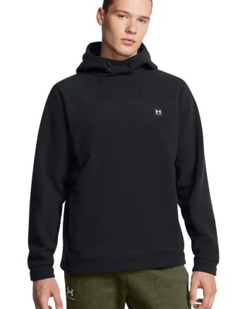 Hanorac din microfleece cu logo, pentru fitness, Negru
