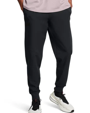 Pantaloni de trening conici, pentru fitness Sportswear, Negru