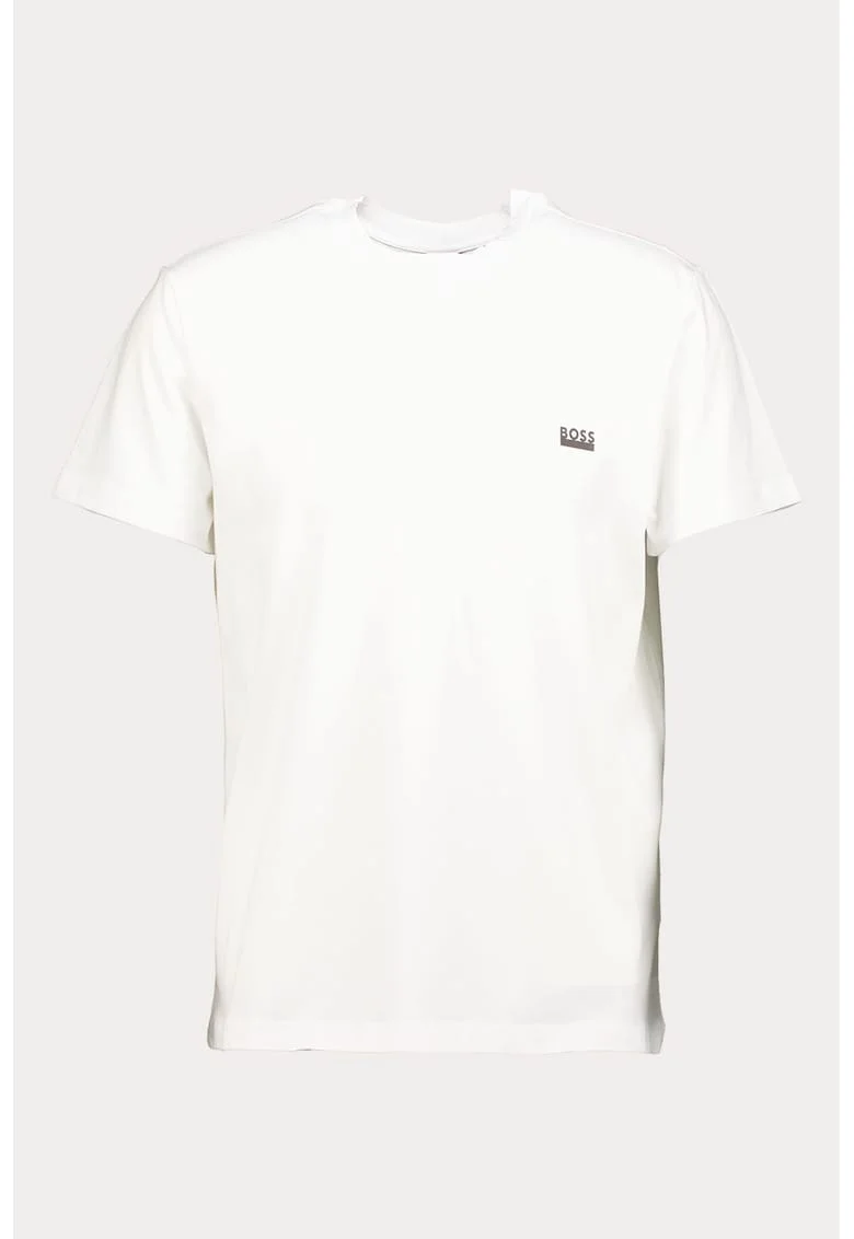 Tricou regular fit de casa cu logo, Alb optic