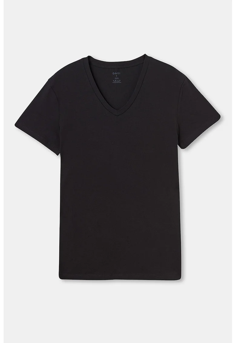 Tricou uni de casa, din bumbac, Negru