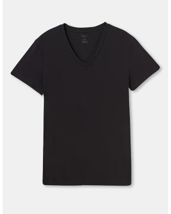 Tricou uni de casa, din bumbac, Negru