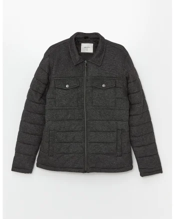 Jacheta slim fit matlasata, Alb/Negru