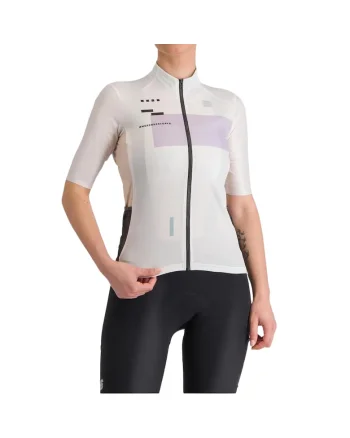 Tricou ciclism dama  Breakout Supergiara, Alb/Negru
