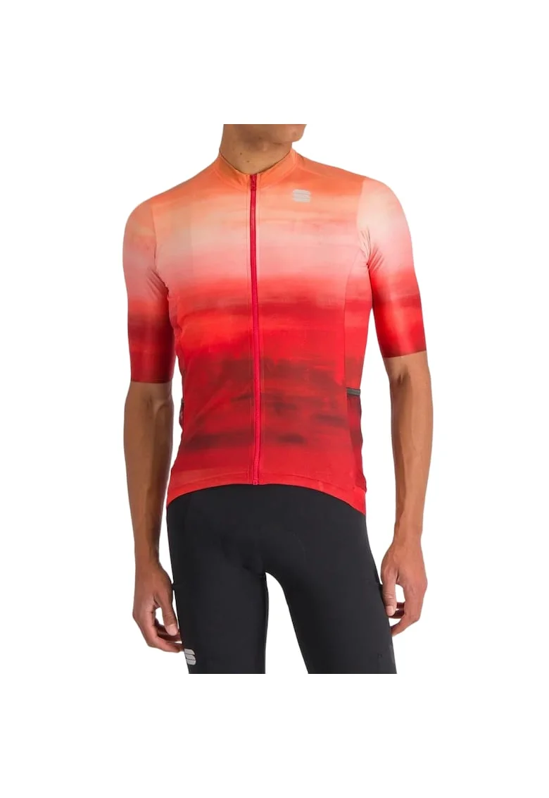 Tricou ciclism barbati  Flow Supergiara SS 2024, Rosu/Alb
