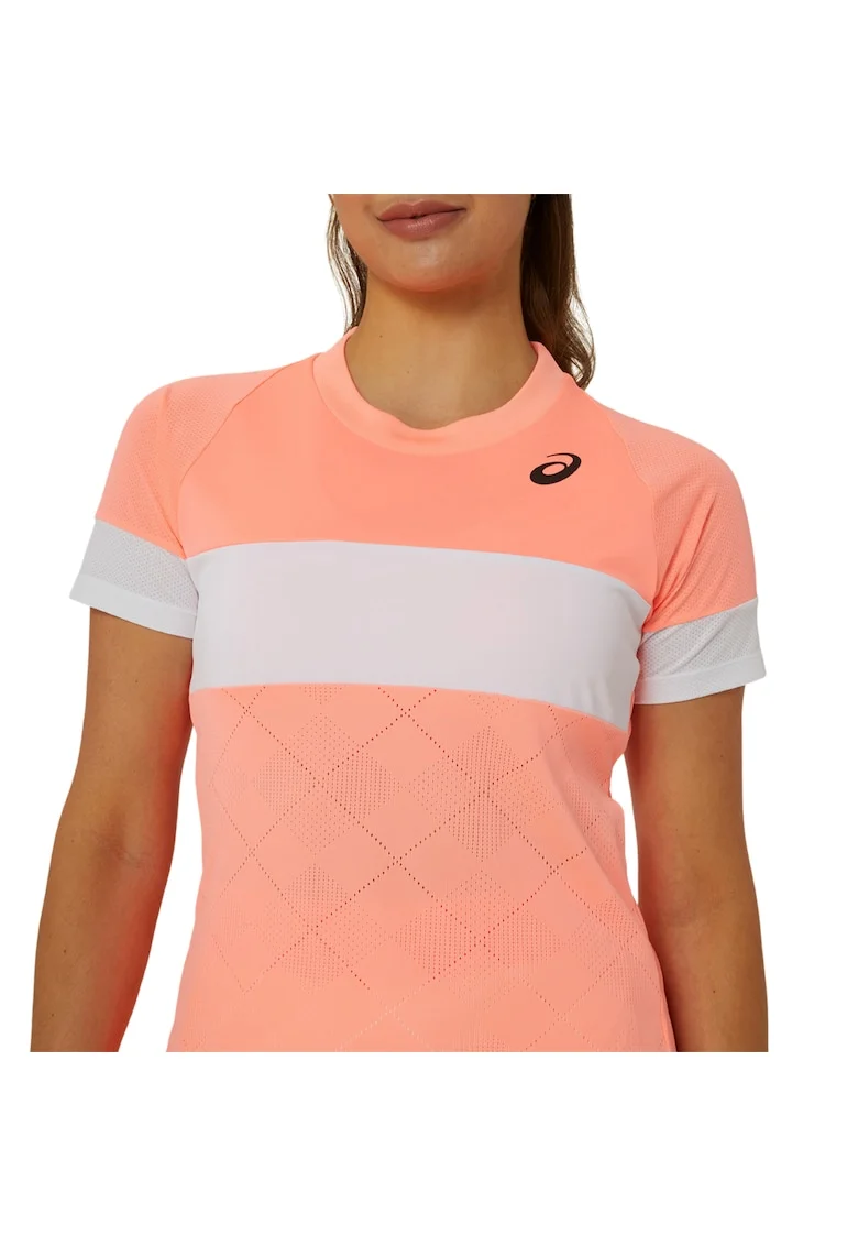 Tricou tenis dama  Game SS 2024, Alb/Coral