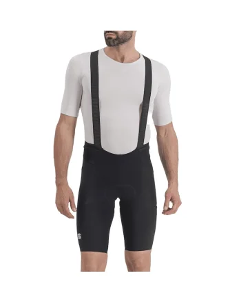 Pantaloni scurti ciclism cu bretele barbati  Ultra, Negru