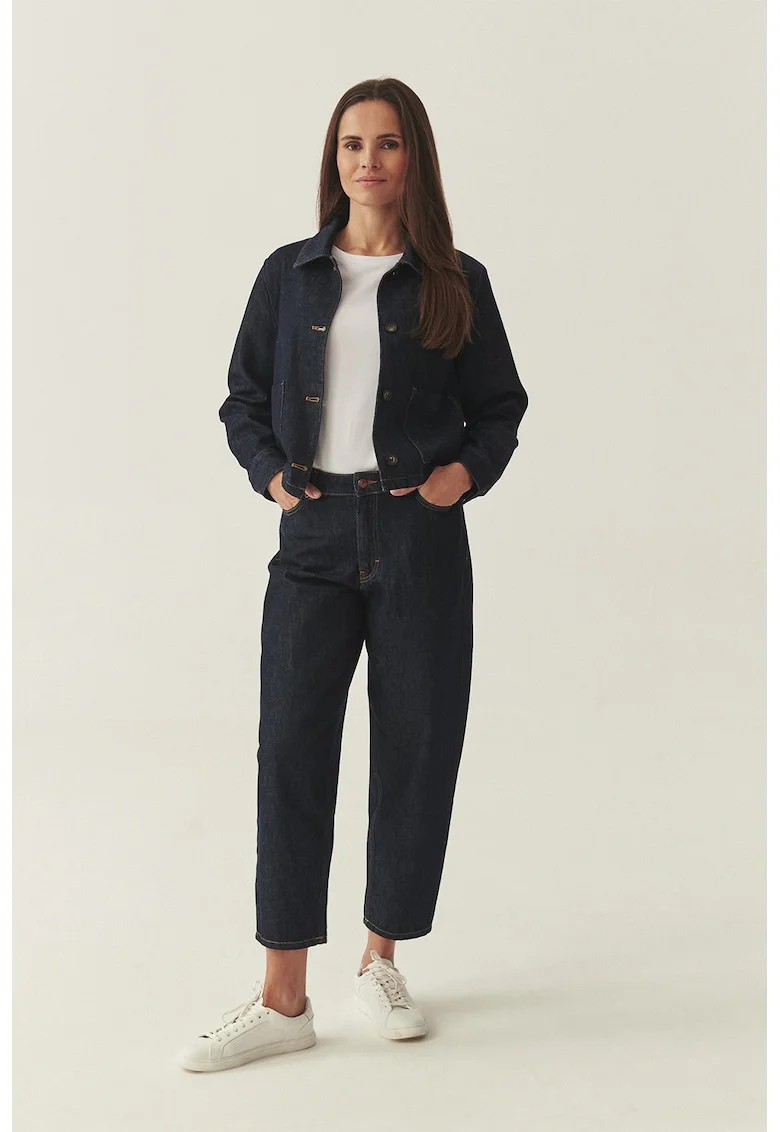 Jacheta boxy fit din denim, Albastru ultramarin