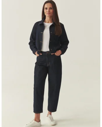Jacheta boxy fit din denim, Albastru ultramarin