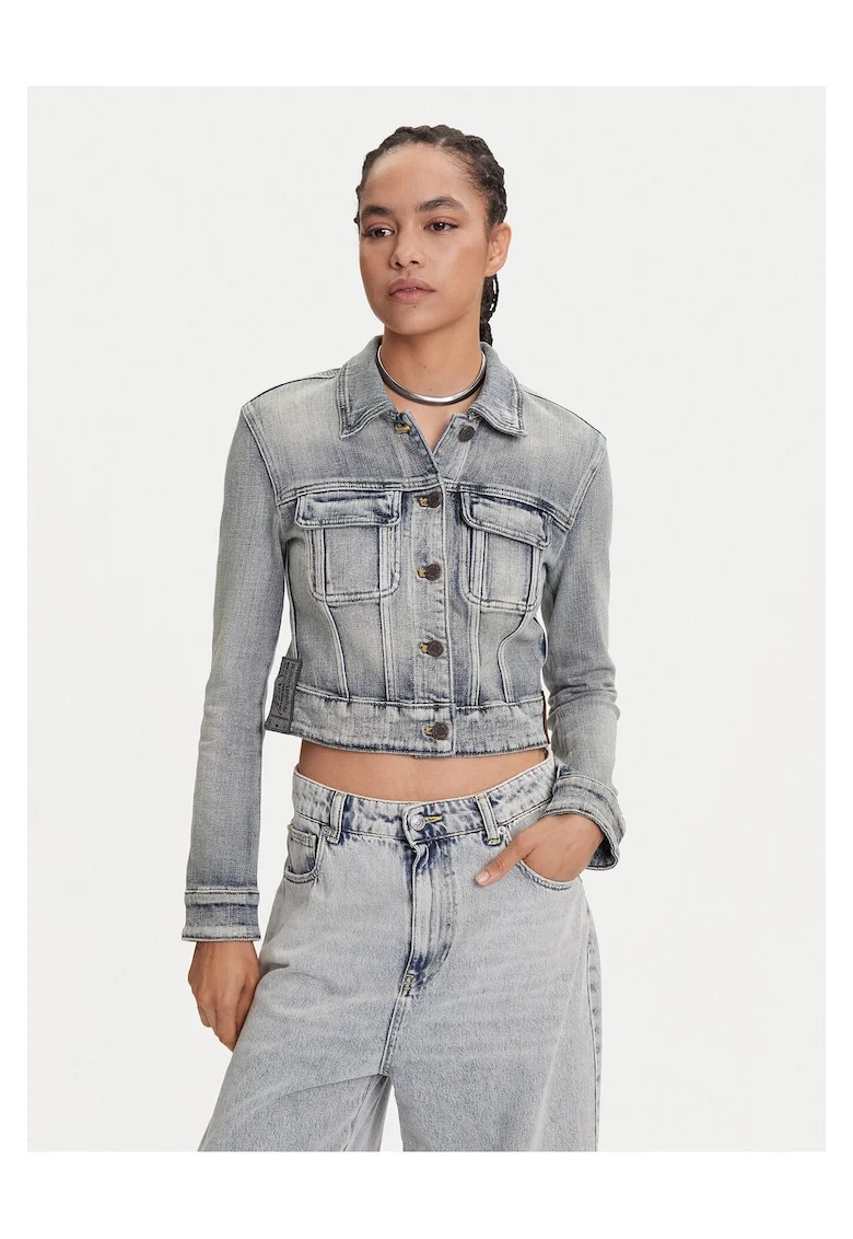 Geaca de blugi dama  albastru gri, denim