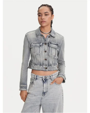 Geaca de blugi dama  albastru gri, denim
