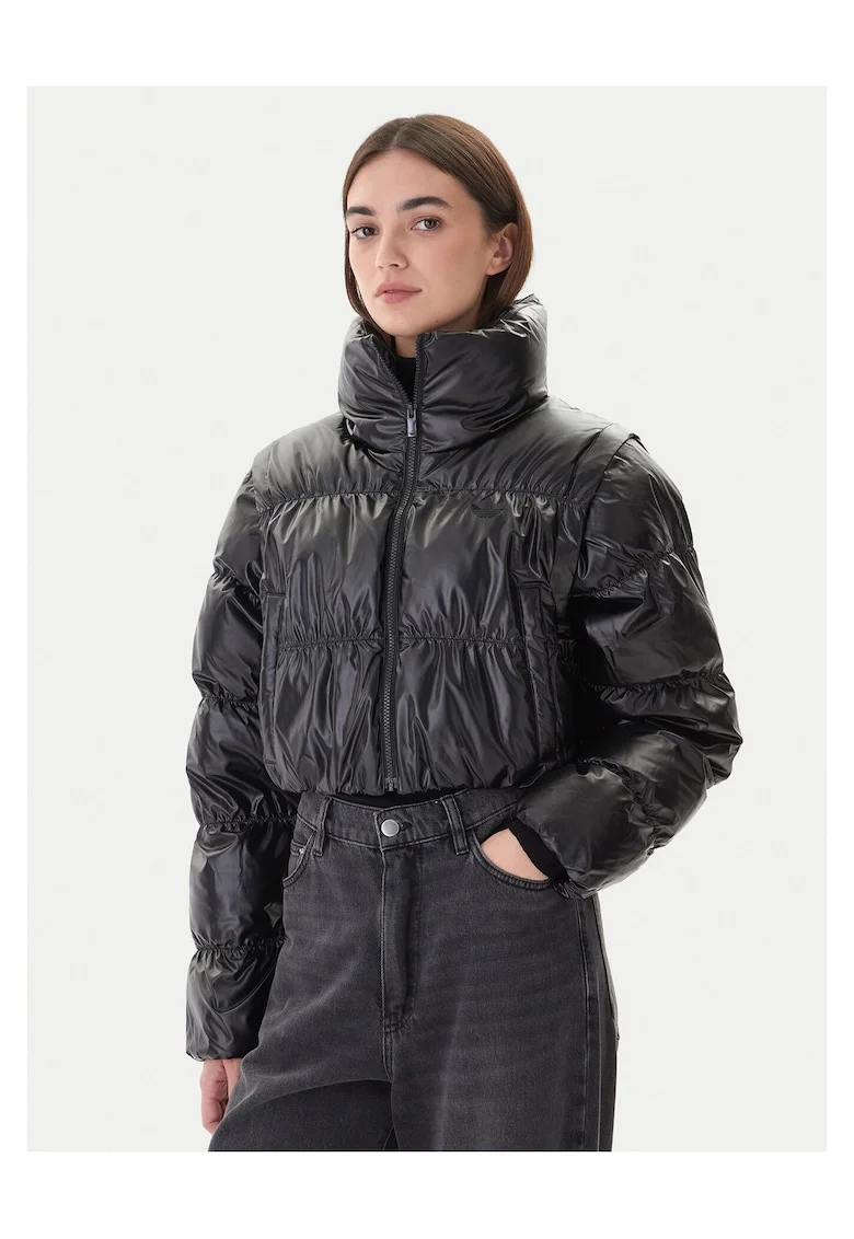 Geaca de iarna dama  negru, material rezistent