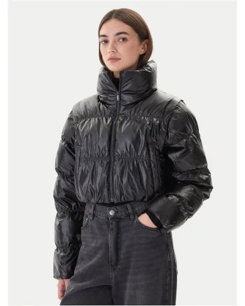 Geaca de iarna dama  negru, material rezistent