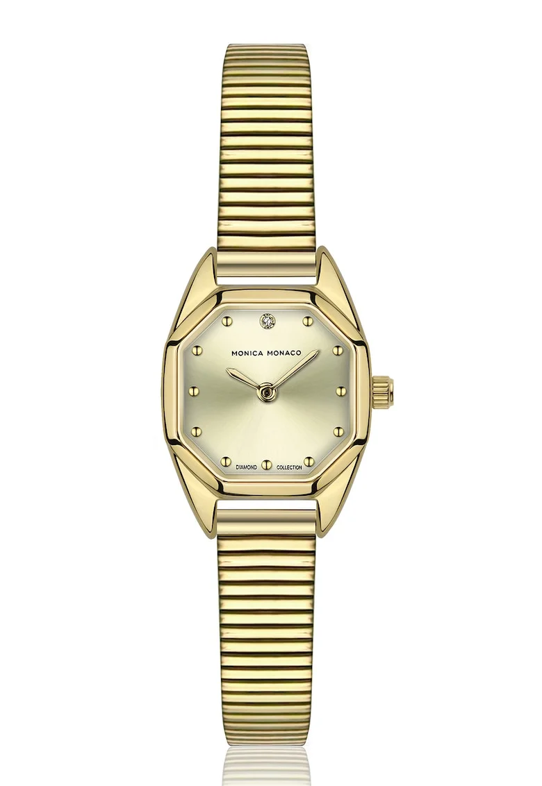 Ceas quartz cu 1 diamant pe cadran, Auriu