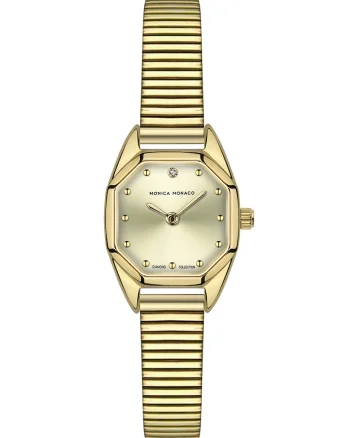 Ceas quartz cu 1 diamant pe cadran, Auriu