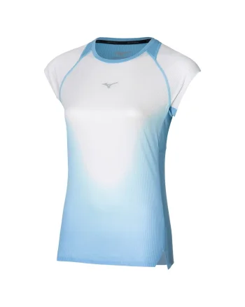 Tricou alergare dama  Aero SS 2024, Alb/Albastru