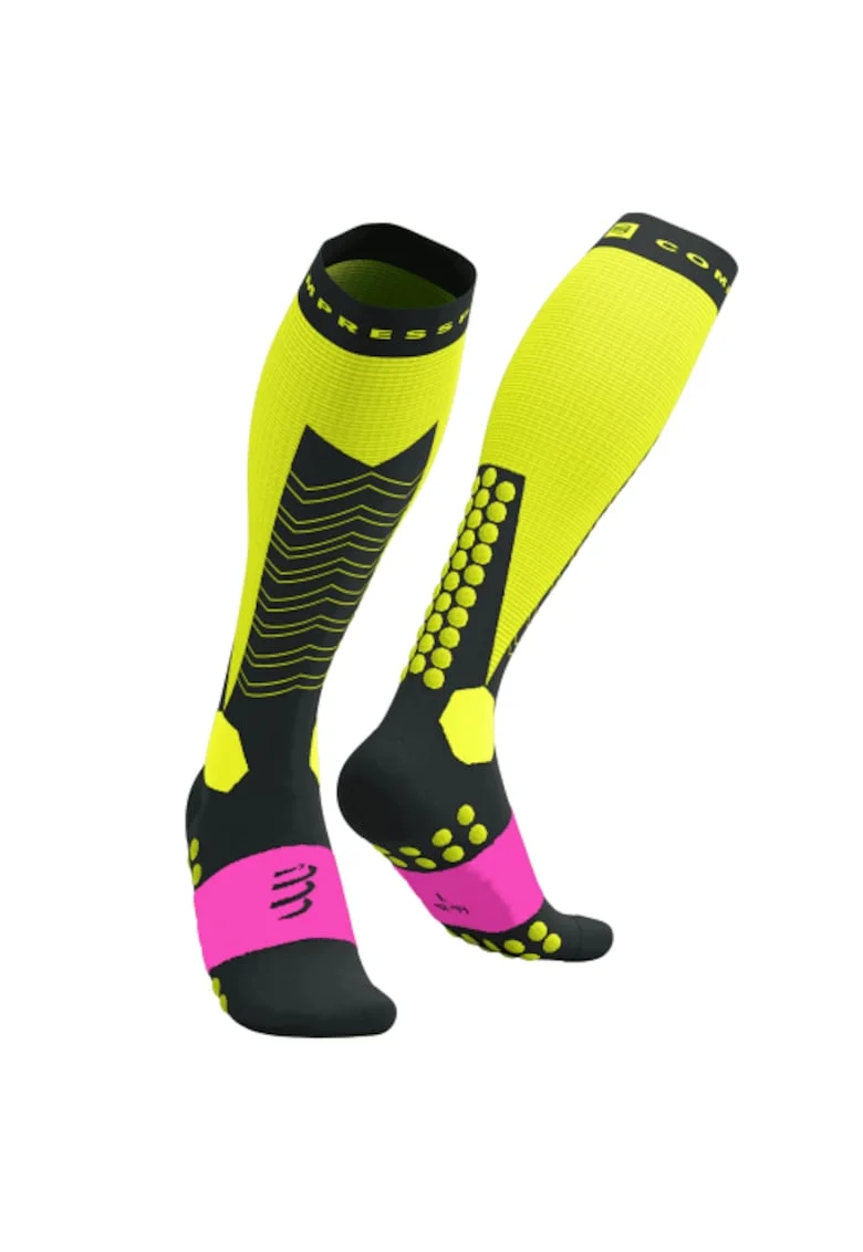 Sosete compresie schi  Ski Mountaineering Full, Negru/Galben