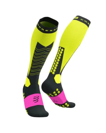 Sosete compresie schi  Ski Mountaineering Full, Negru/Galben