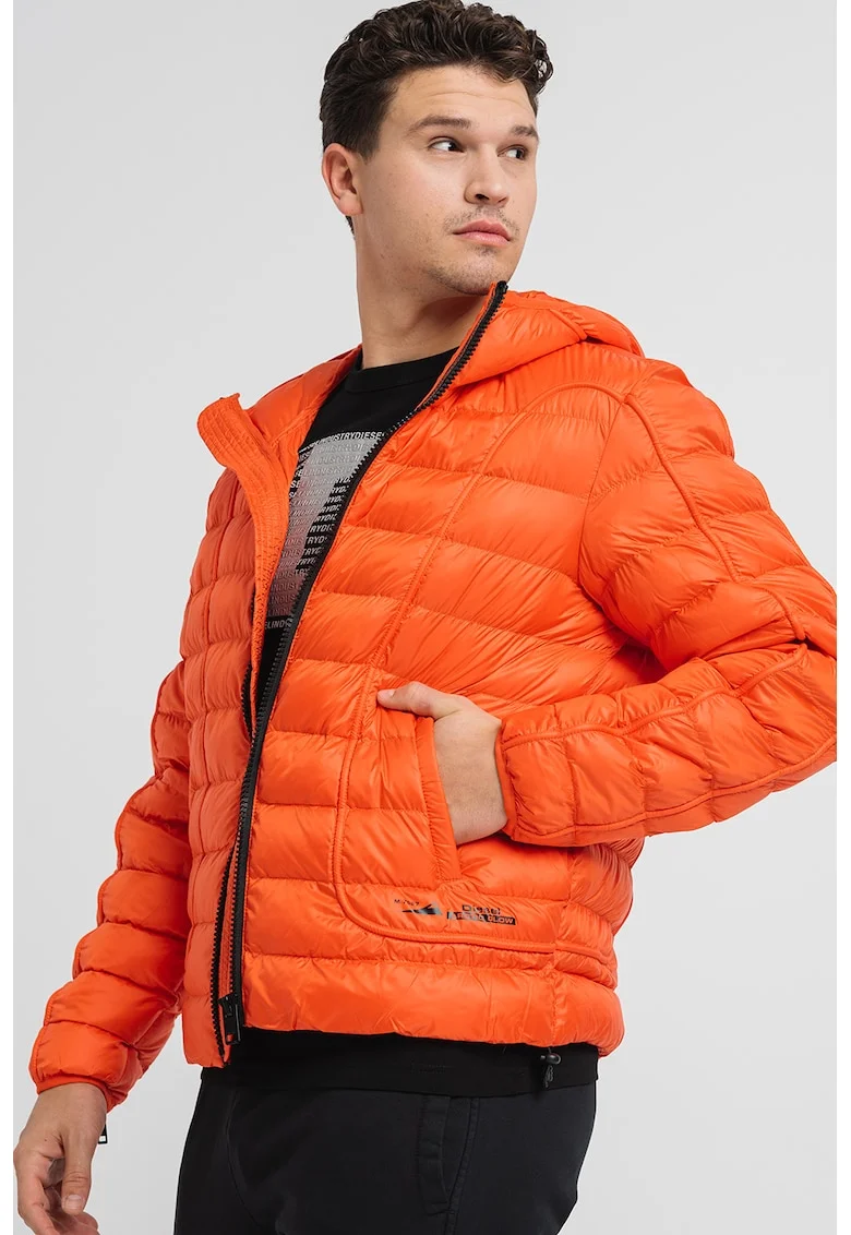 Geaca matlasata cu gluga Scott, Portocaliu mandarina