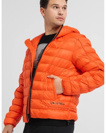 Geaca matlasata cu gluga Scott, Portocaliu mandarina