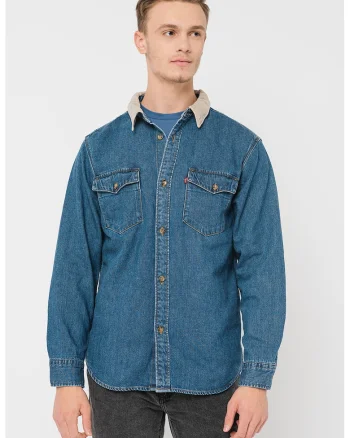 Camasa relaxed fit Western, Albastru inchis